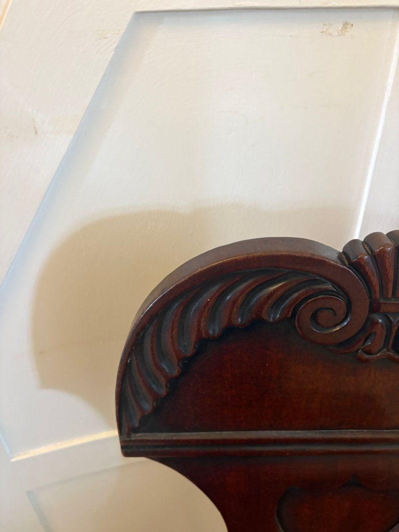 Pair of Antique Regency Quality Carved Mahogany Hall Chairs - Image 7